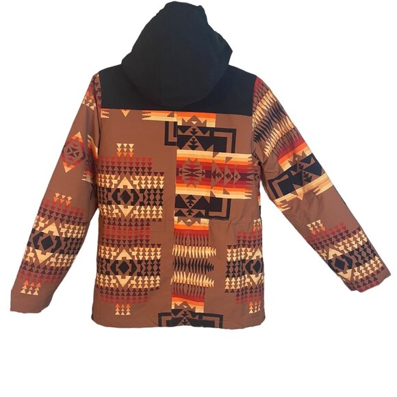 Pendleton women‎ XS Sheridan Aztec puffer jacket western wear orange brown black - Picture 2 of 12